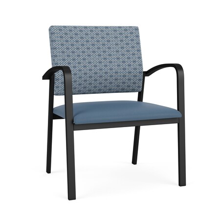 Lesro Newport Wide Guest Chair Metal Frame, Black, RS Rain Song Back, MD Titan Seat NP1201